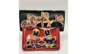 Lot of 2 Russ Paper Garland Cutouts Holiday Soldiers Carousel Horses NIB VTG